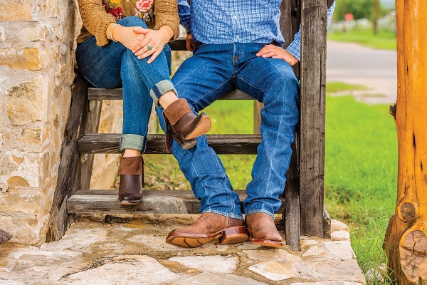 couple wearing western jeans